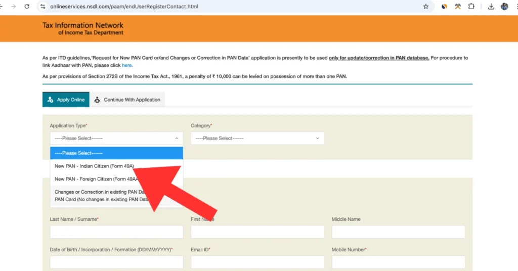 pan card correction form download