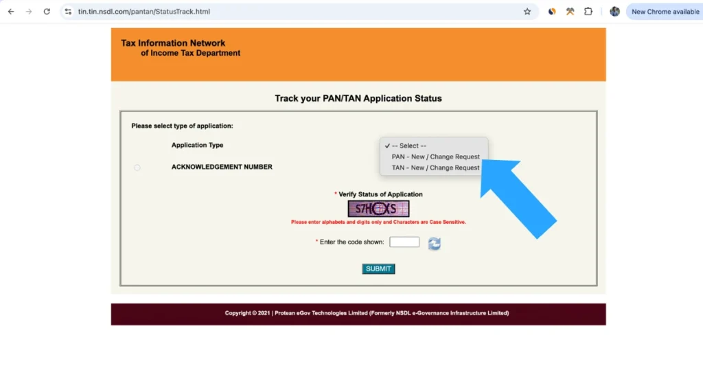 pan card status check by name